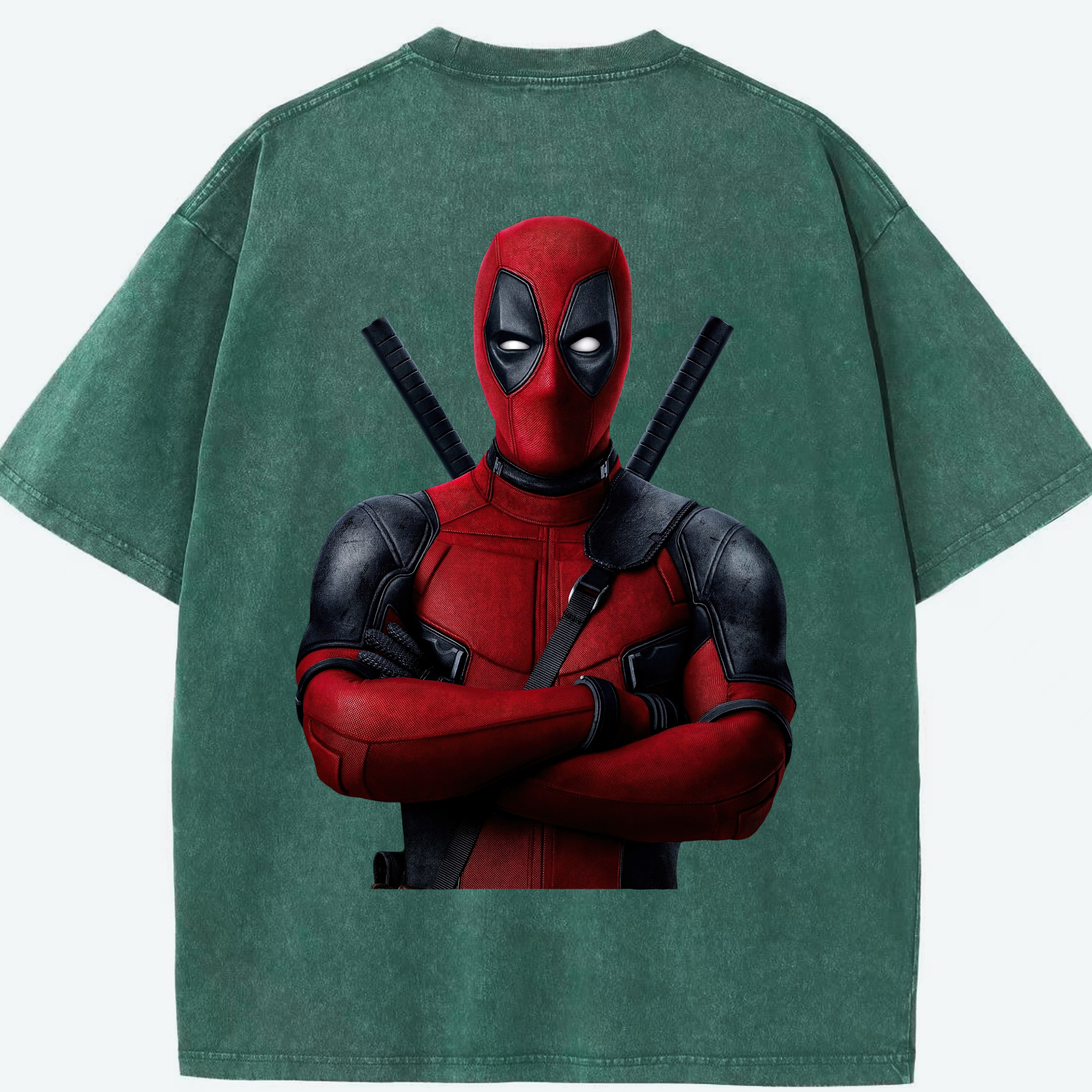 （画像用） Deadpool デッドプール 綿100% ヴィンテージ風 半袖Tシャツ（背面プリント）